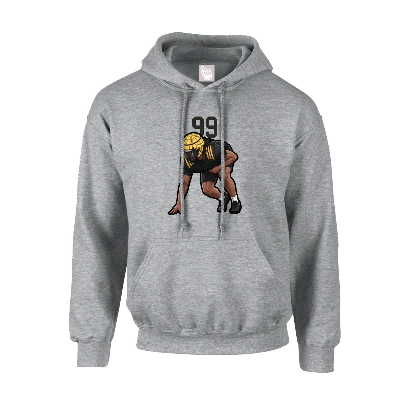 Hoodie — Number Top in Grey