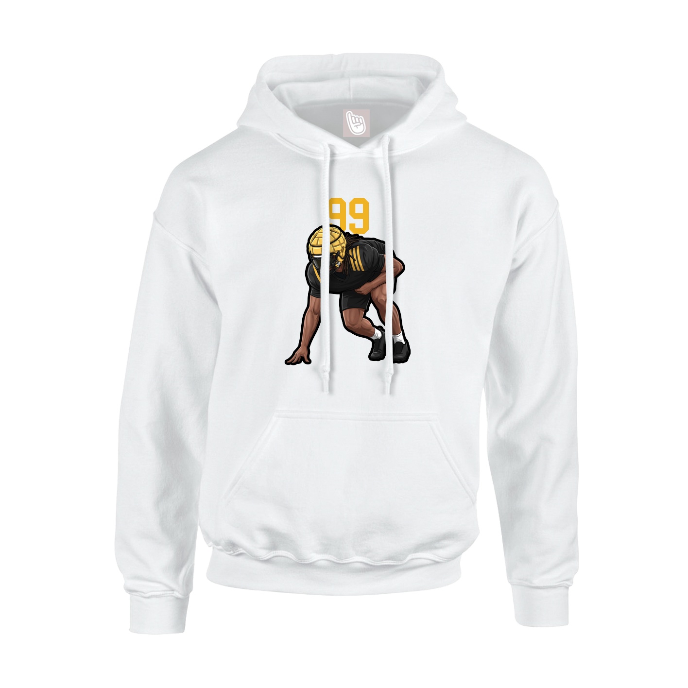 Youth Hoodie — Number Top in White