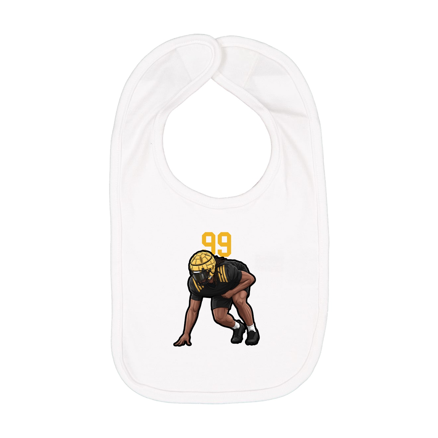 Infant Bib — Number Top in White