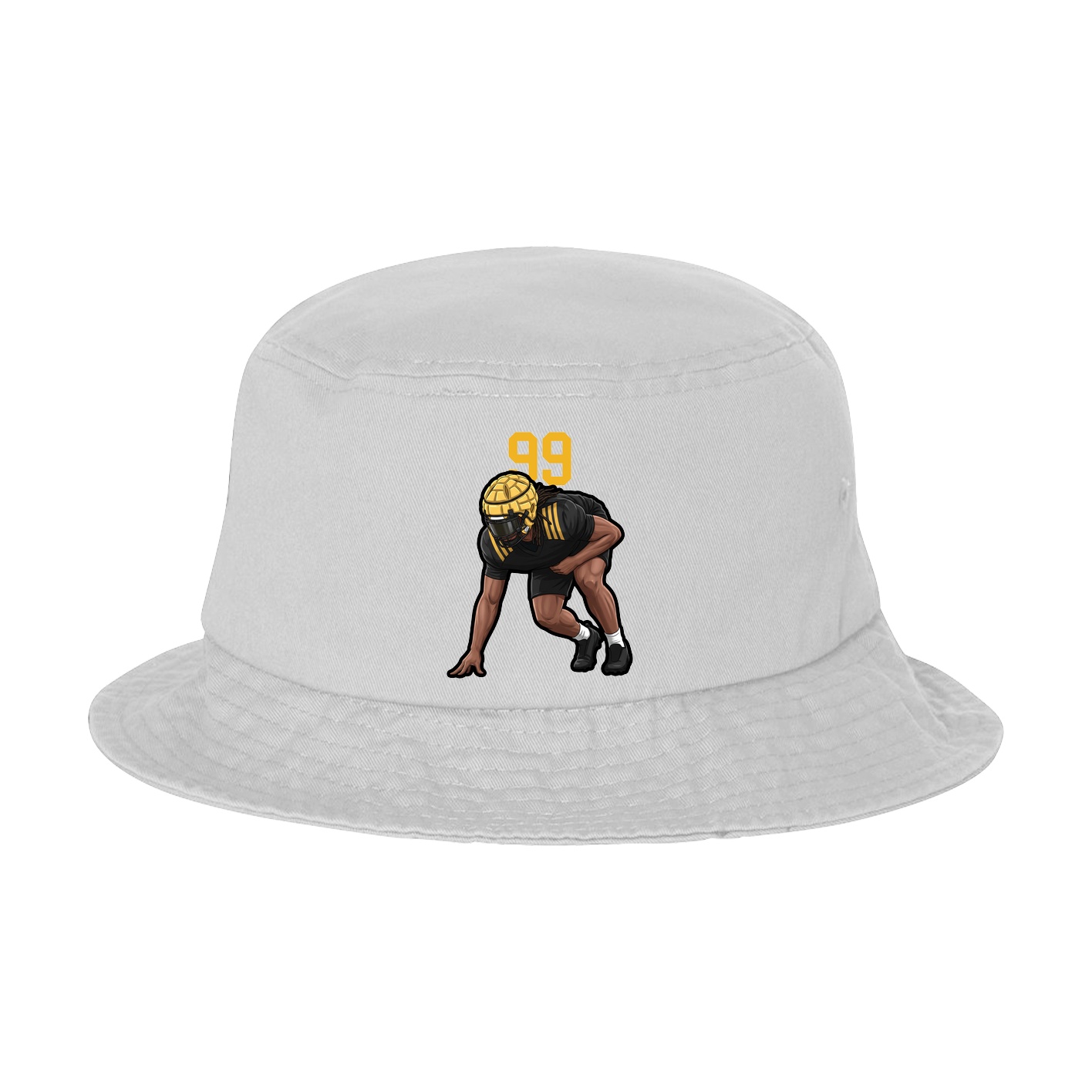 Bucket Cap — Number Top in White