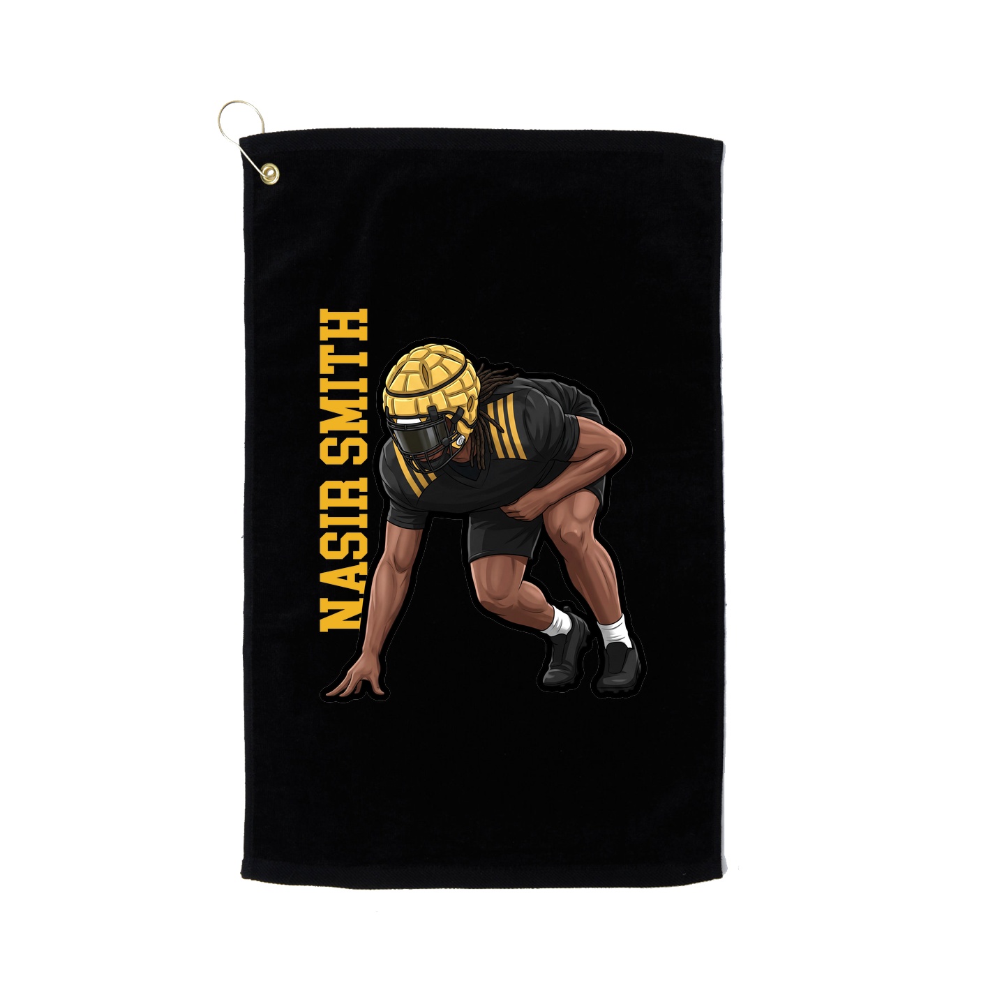 Golf Towel — Name Vertical in Black