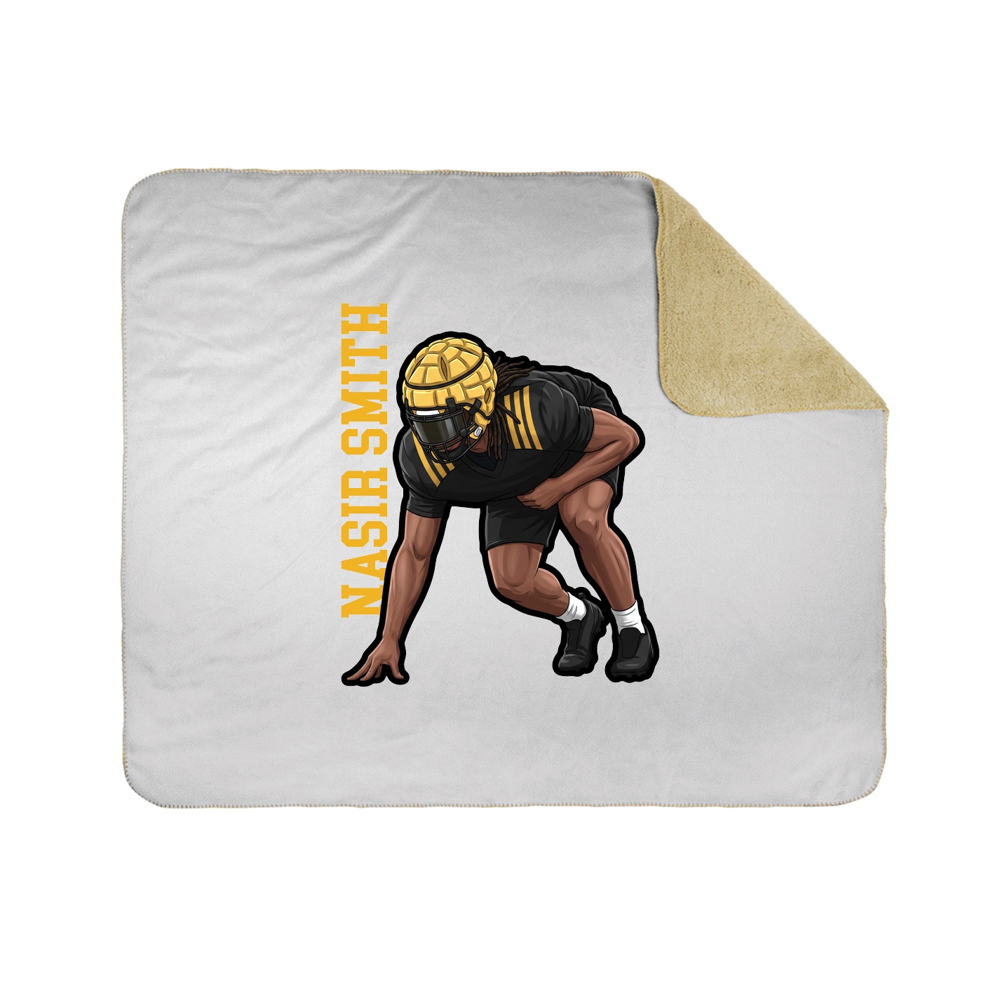 Throw Blanket — Name Vertical in White