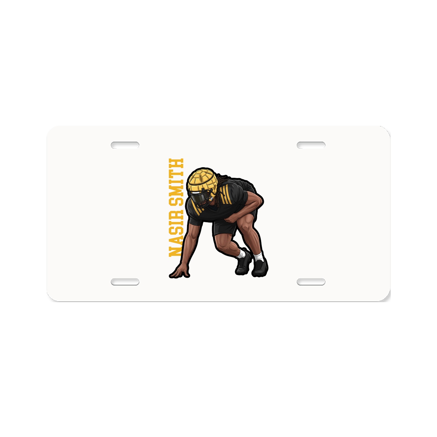 License Plate — Name Vertical in Classic