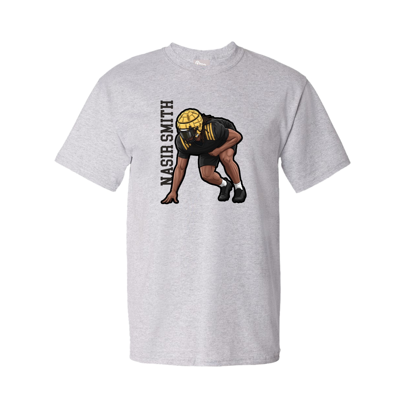 Tee — Name Vertical in Grey