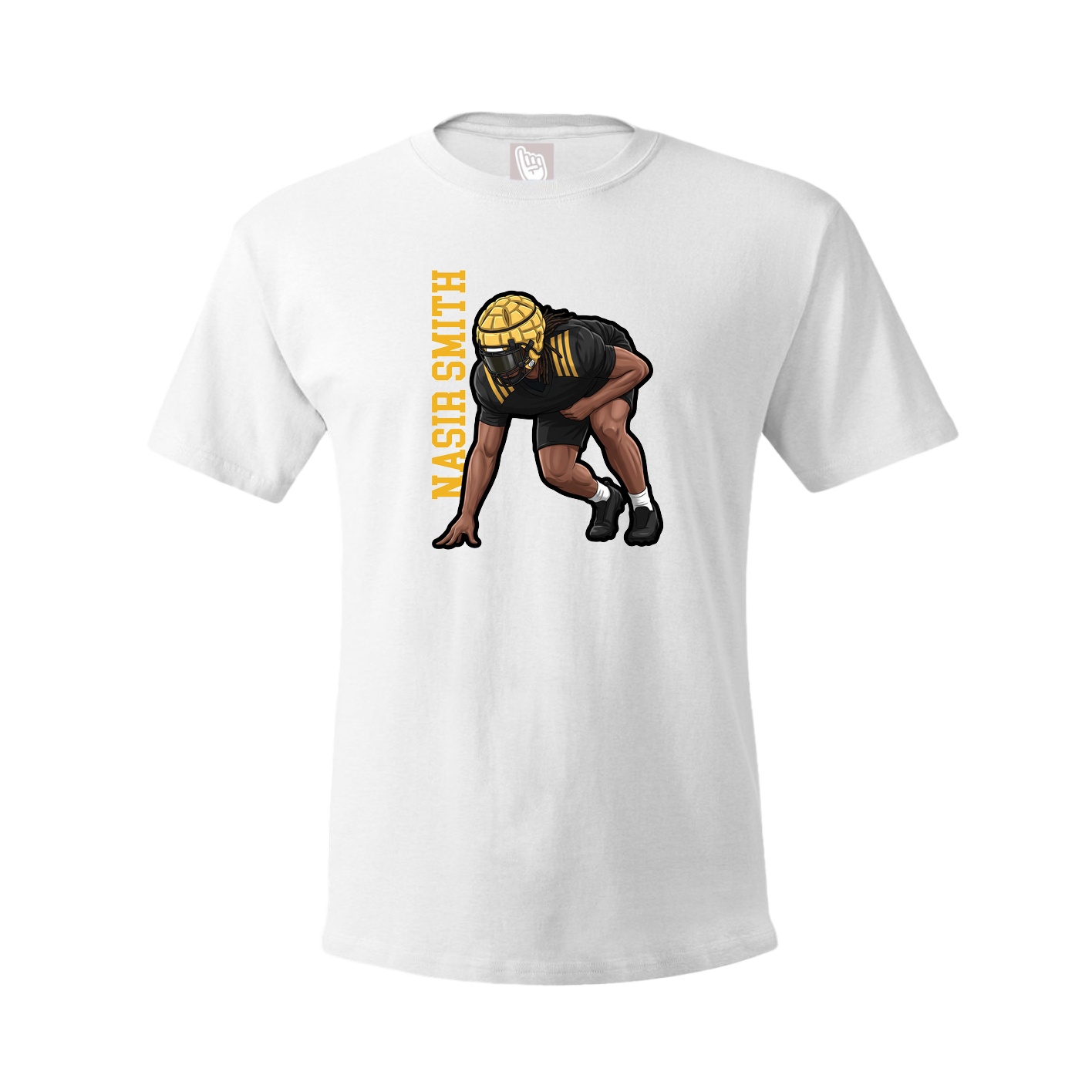 Youth Tee — Name Vertical in White