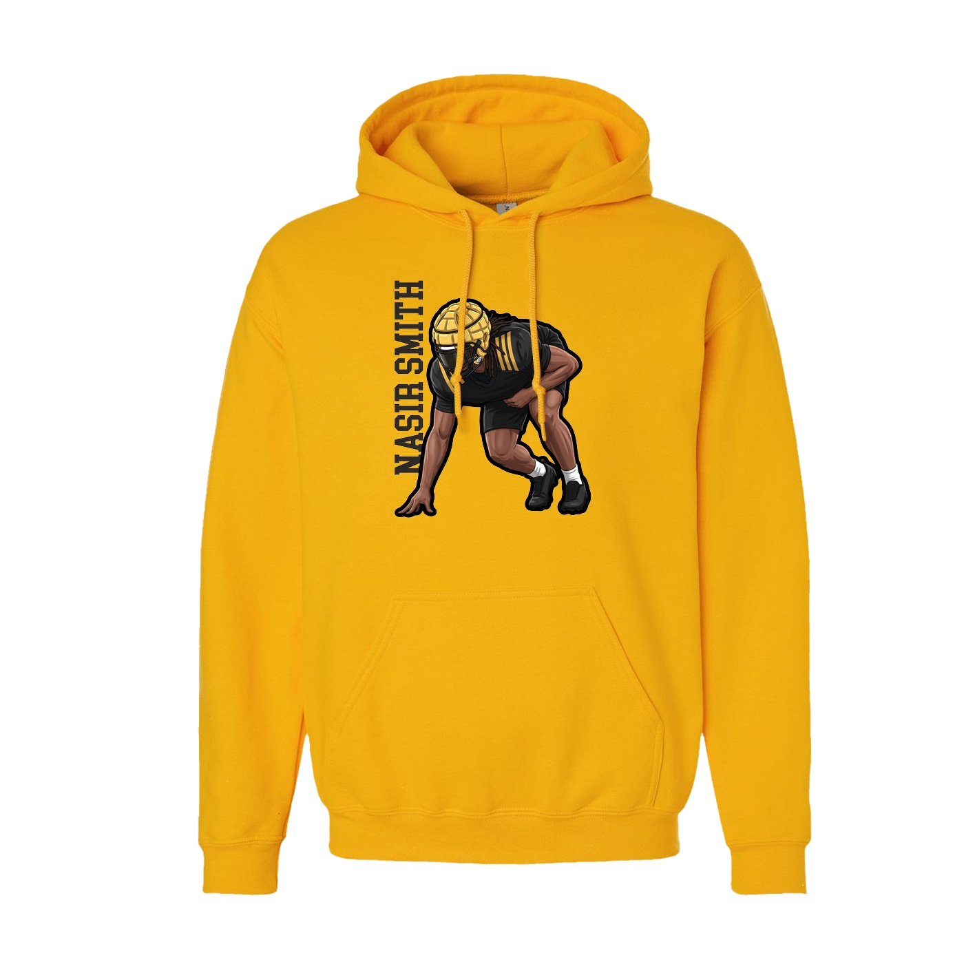 Hoodie — Name Vertical in Gold
