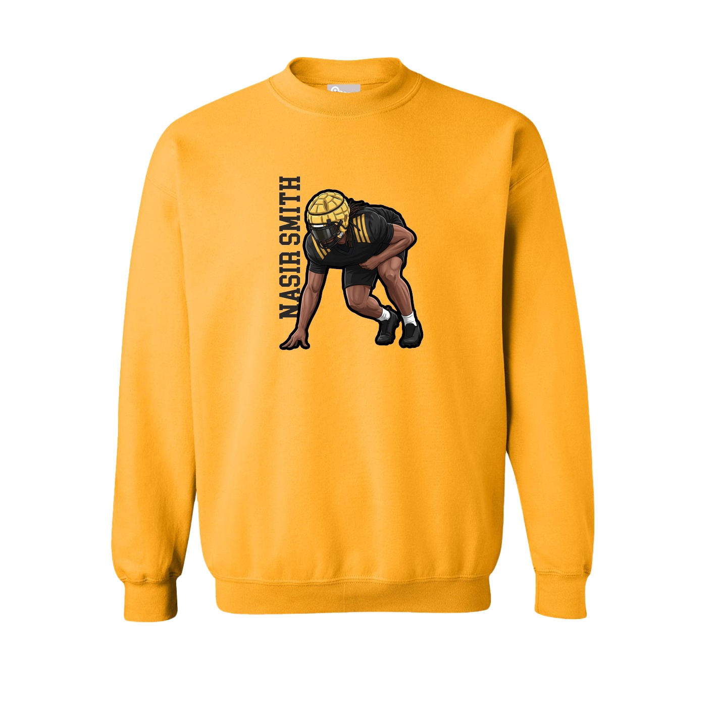 Fleece Crew — Name Vertical in Gold