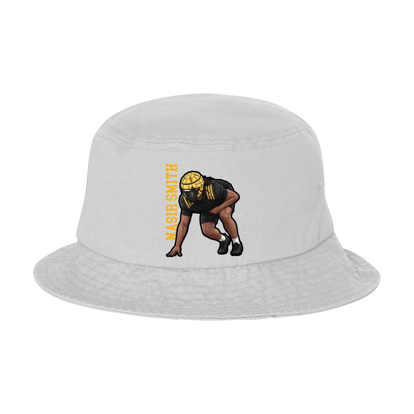 Bucket Cap — Name Vertical in White