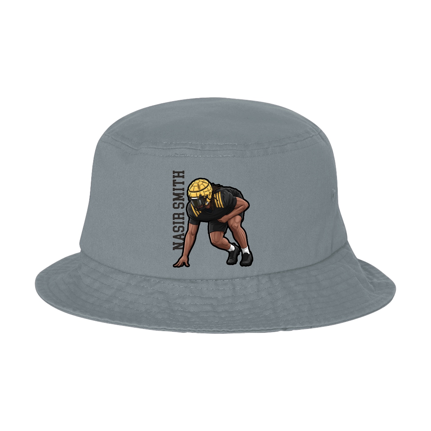 Bucket Cap — Name Vertical in Grey