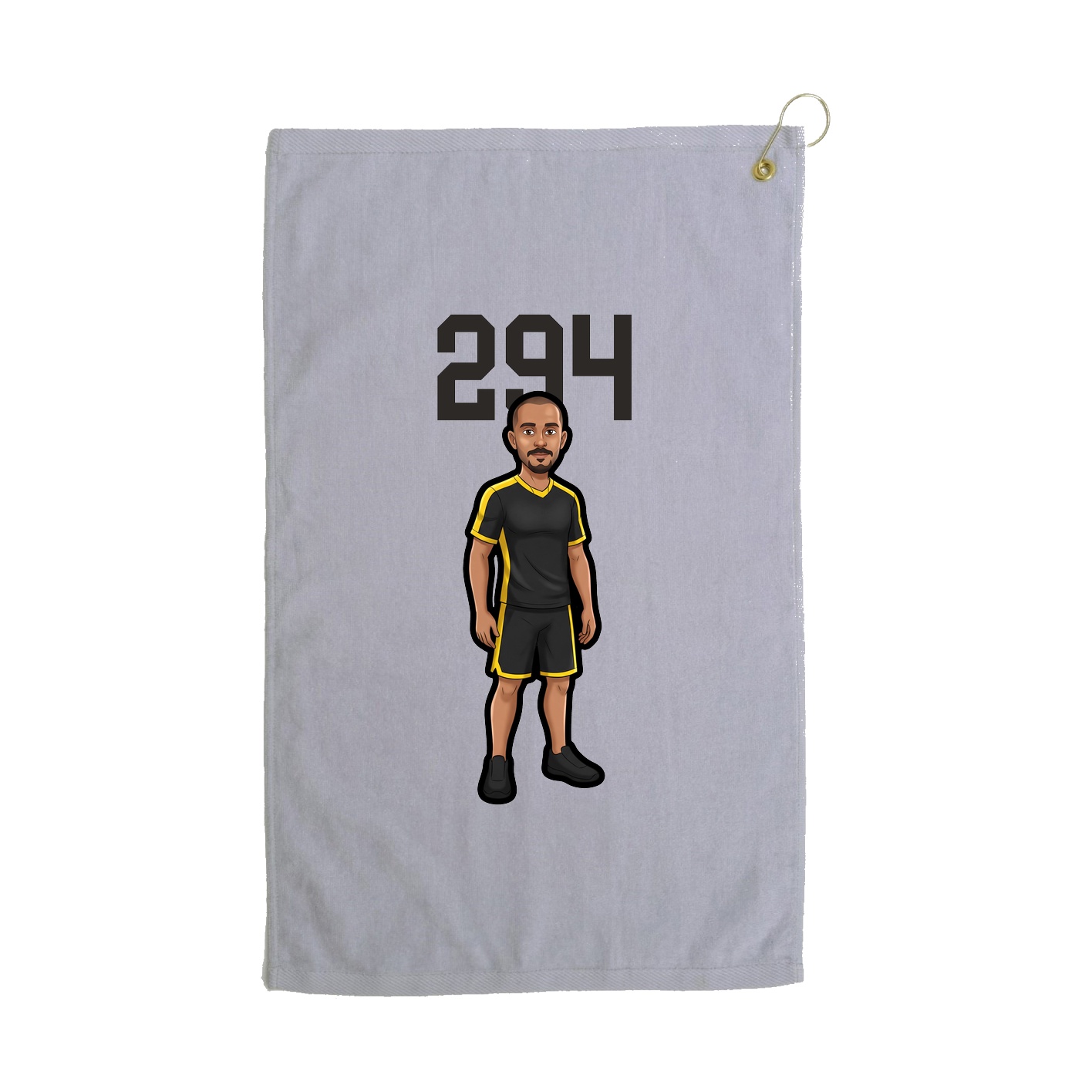 Golf Towel — Number Top in Grey