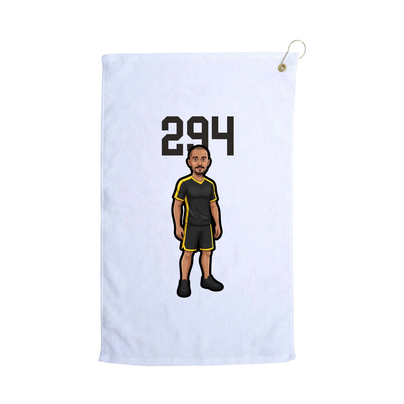 Golf Towel — Number Top in White