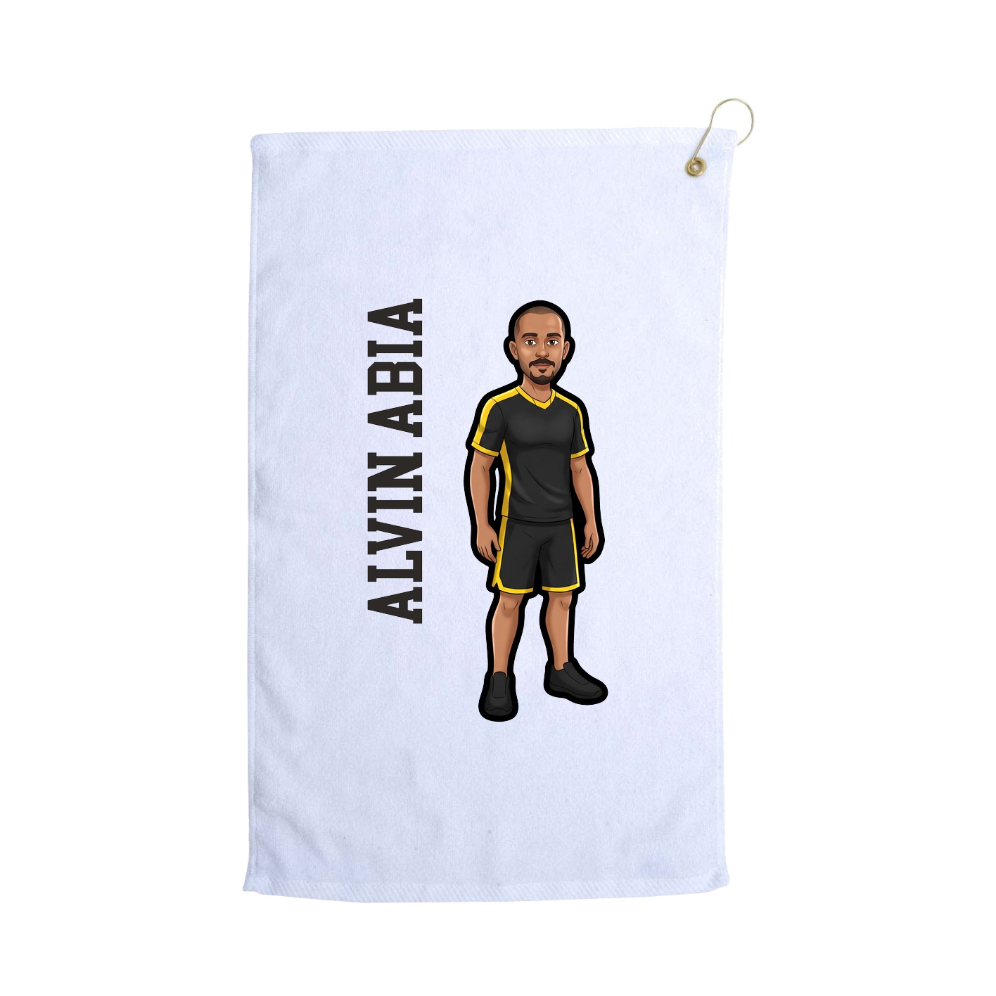 Golf Towel — Name Vertical in White