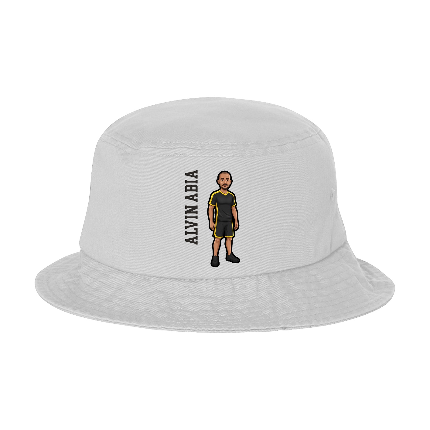 Bucket Cap — Name Vertical in White
