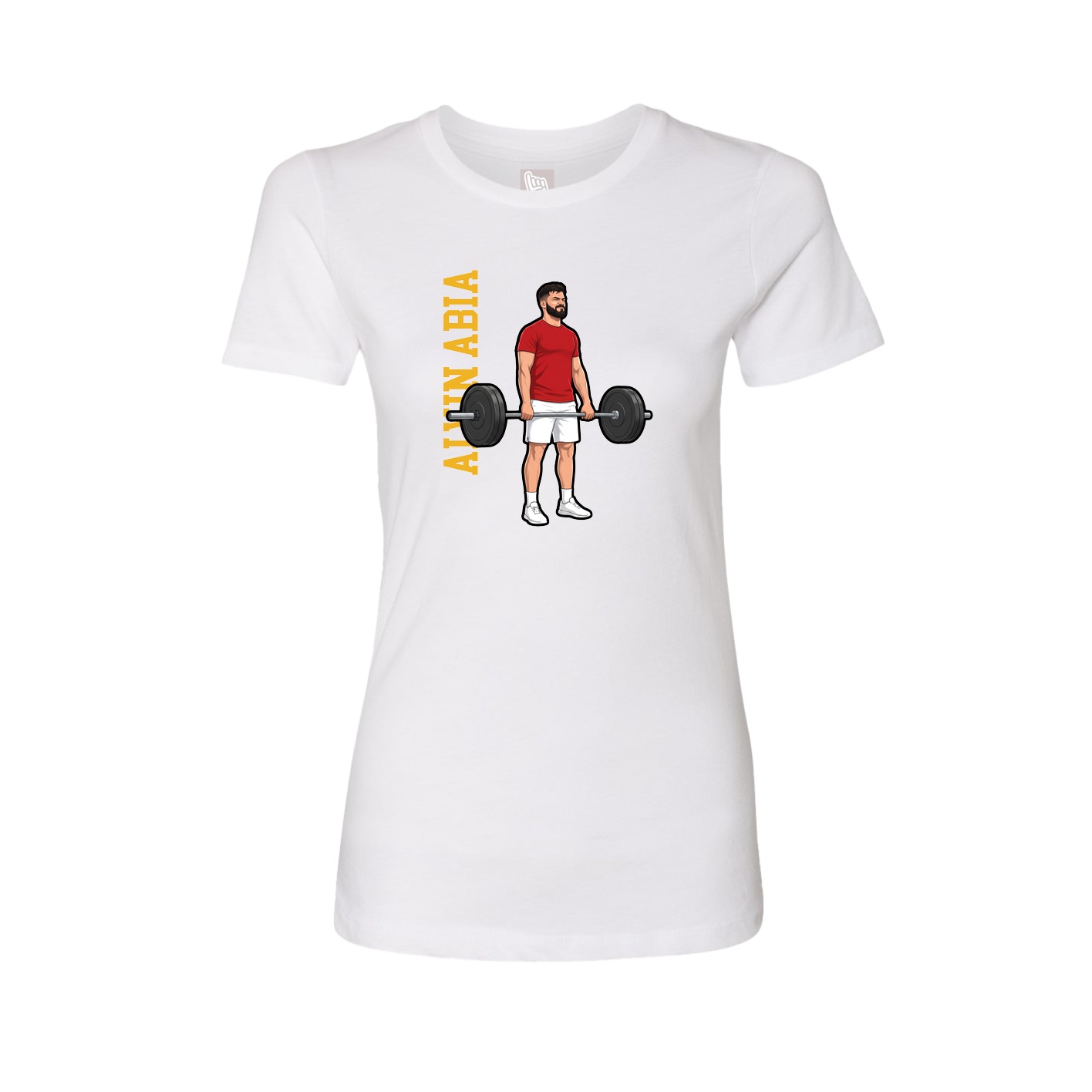 Womens Tee — Name Vertical in White