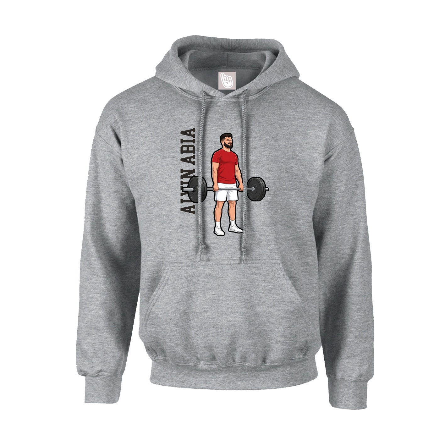 Youth Hoodie — Name Vertical in Grey