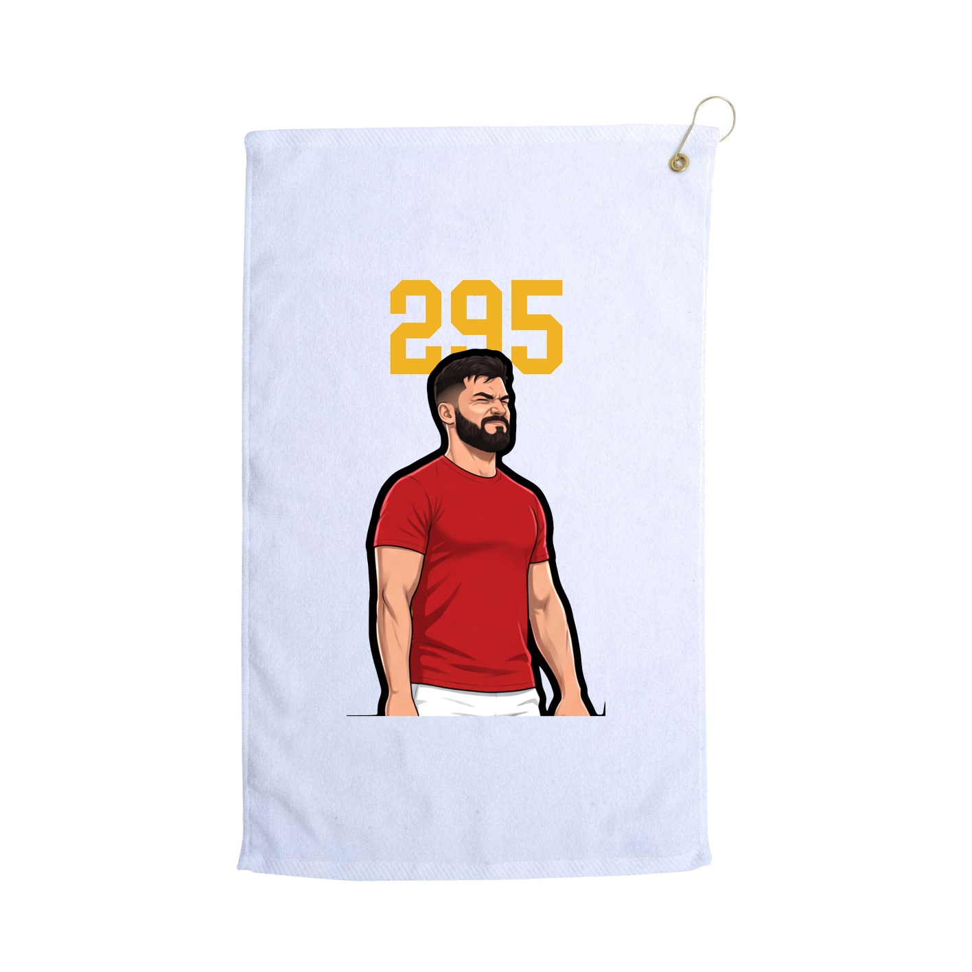 Golf Towel — Number Top in White