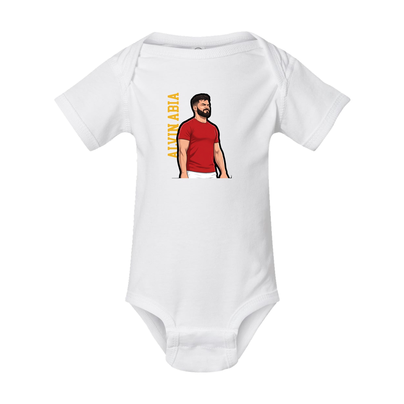 Baby Onesie — Name Vertical in White