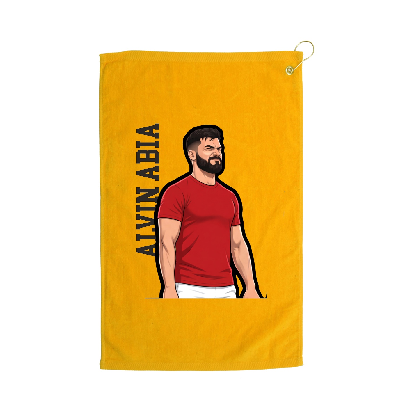 Golf Towel — Name Vertical in Gold