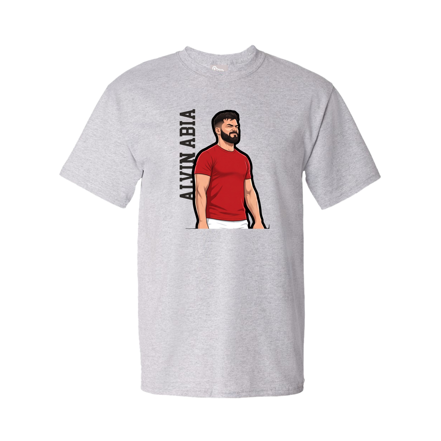 Youth Tee — Name Vertical in Grey