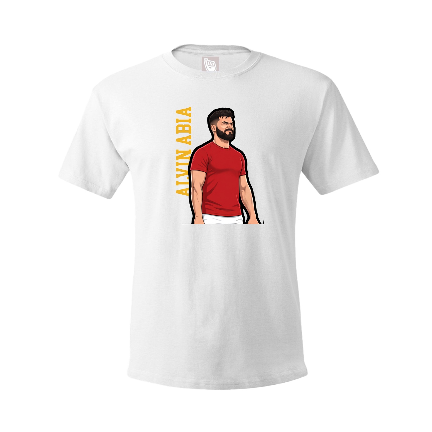 Youth Tee — Name Vertical in White