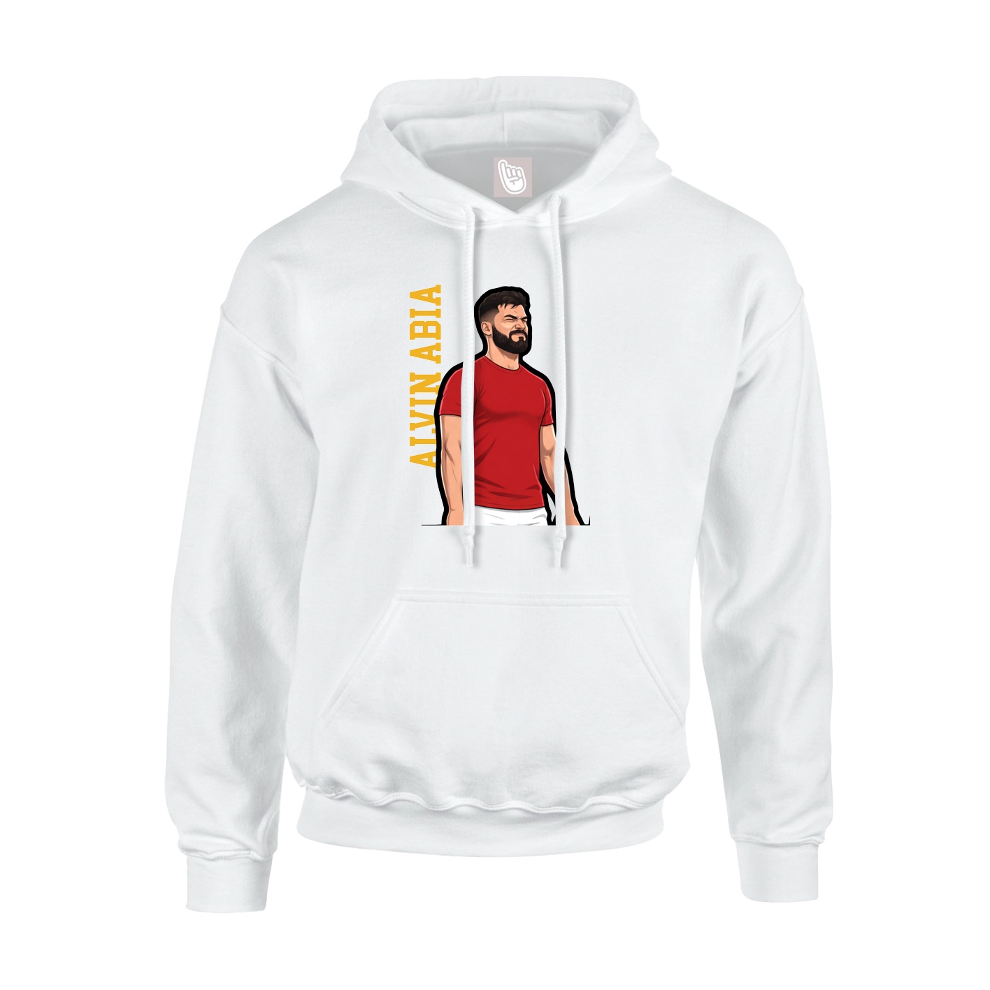 Hoodie — Name Vertical in White