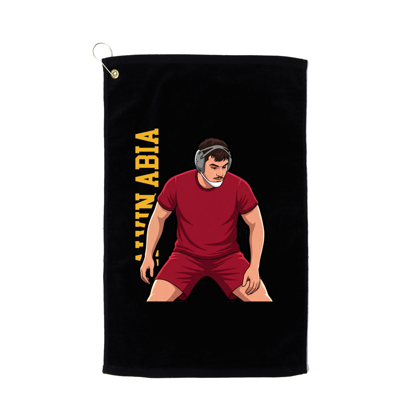 Golf Towel — Name Vertical in Black