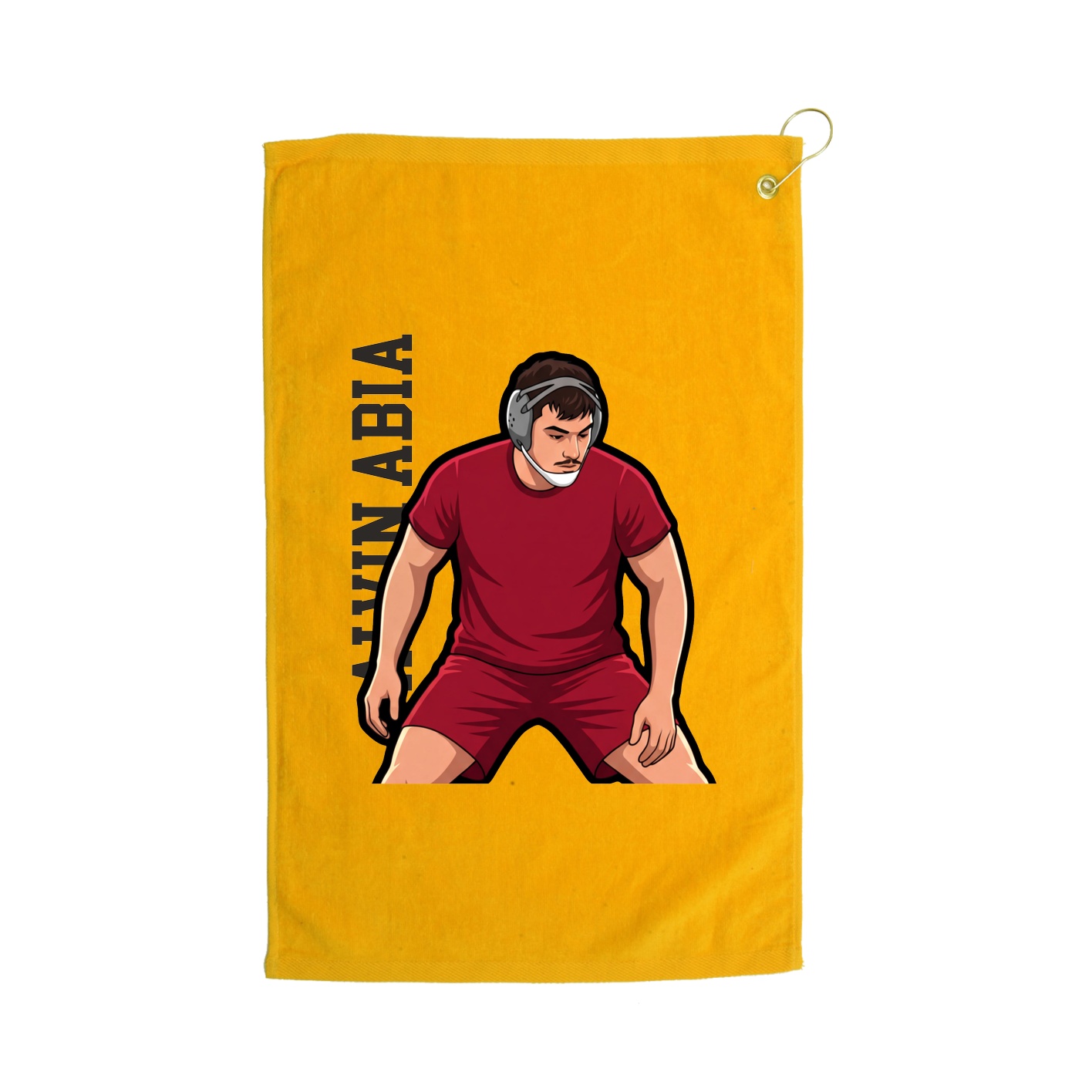Golf Towel — Name Vertical in Gold
