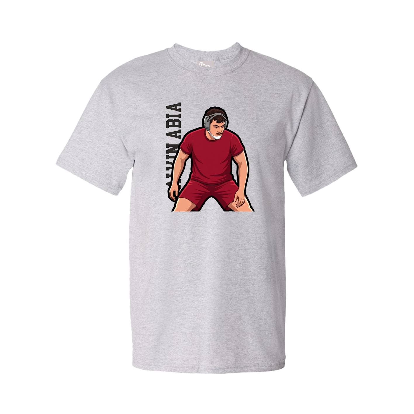 Tee — Name Vertical in Grey