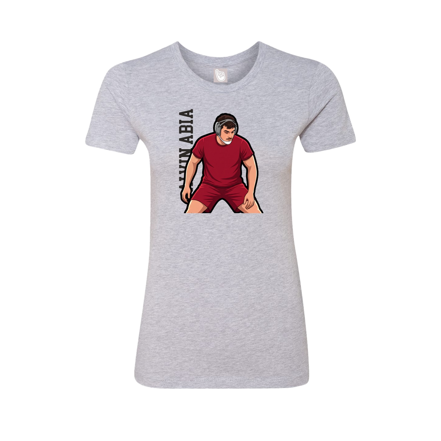 Womens Tee — Name Vertical in Grey