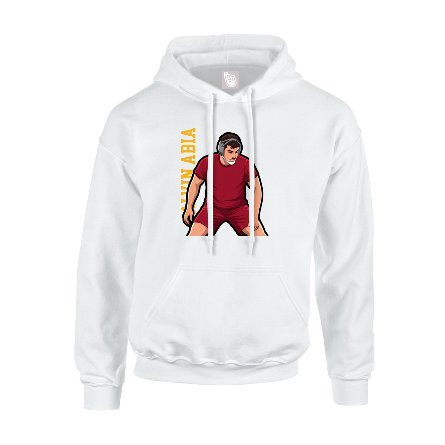 Youth Hoodie — Name Vertical in White