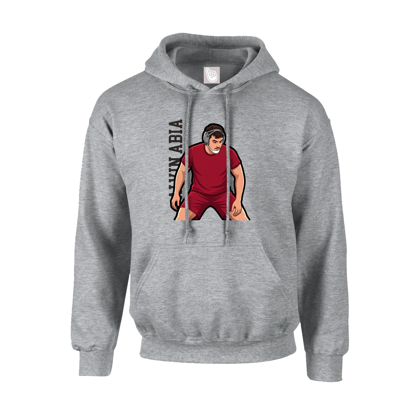 Youth Hoodie — Name Vertical in Grey