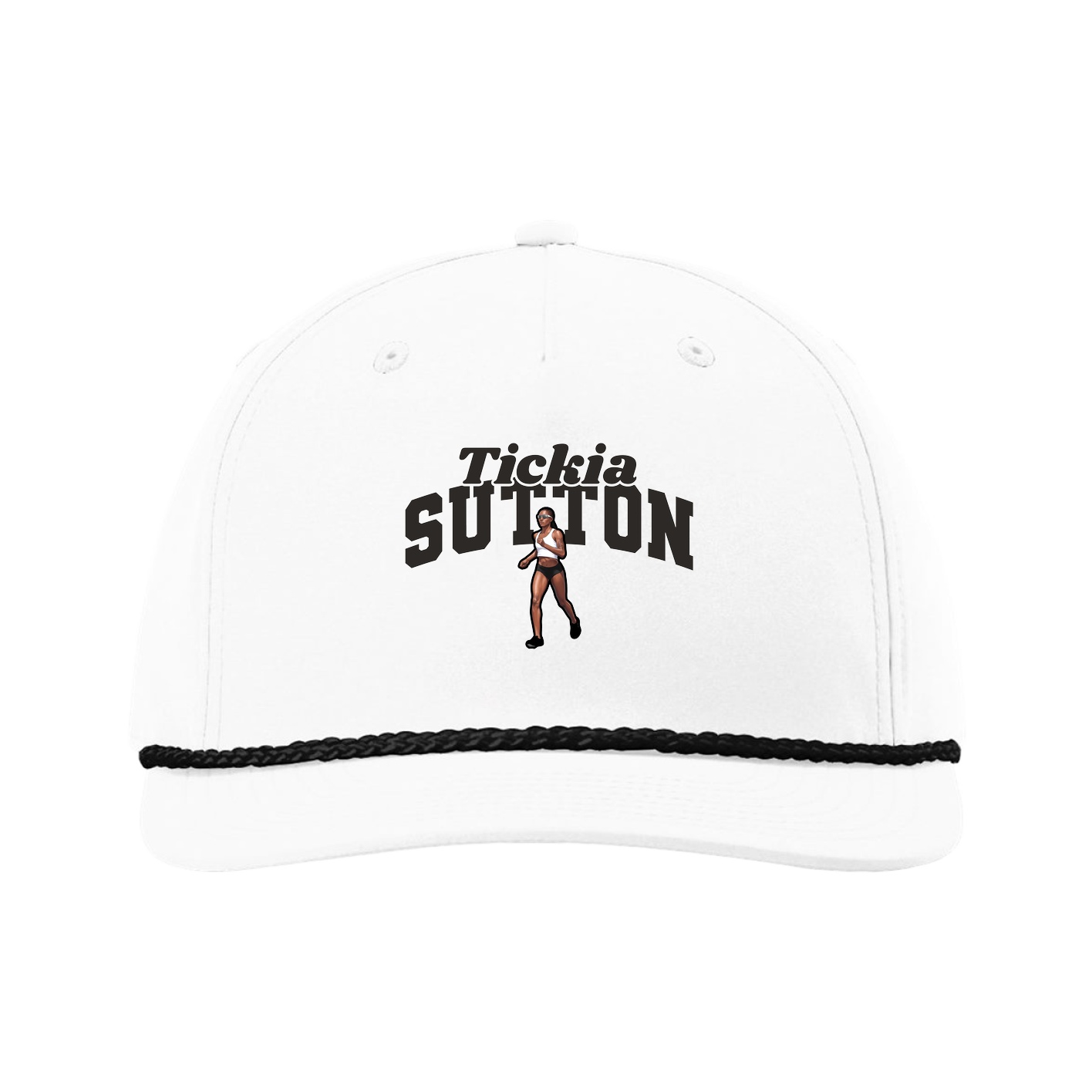 Five-Panel Classic Rope Cap — Signature Arch in White