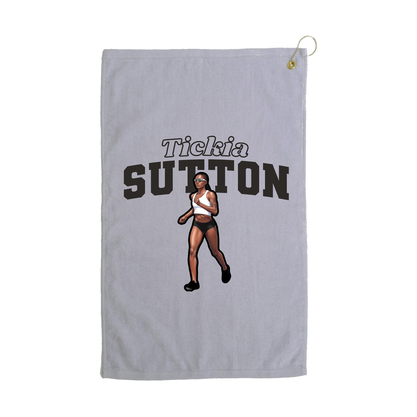 Golf Towel — Name Arch in Grey