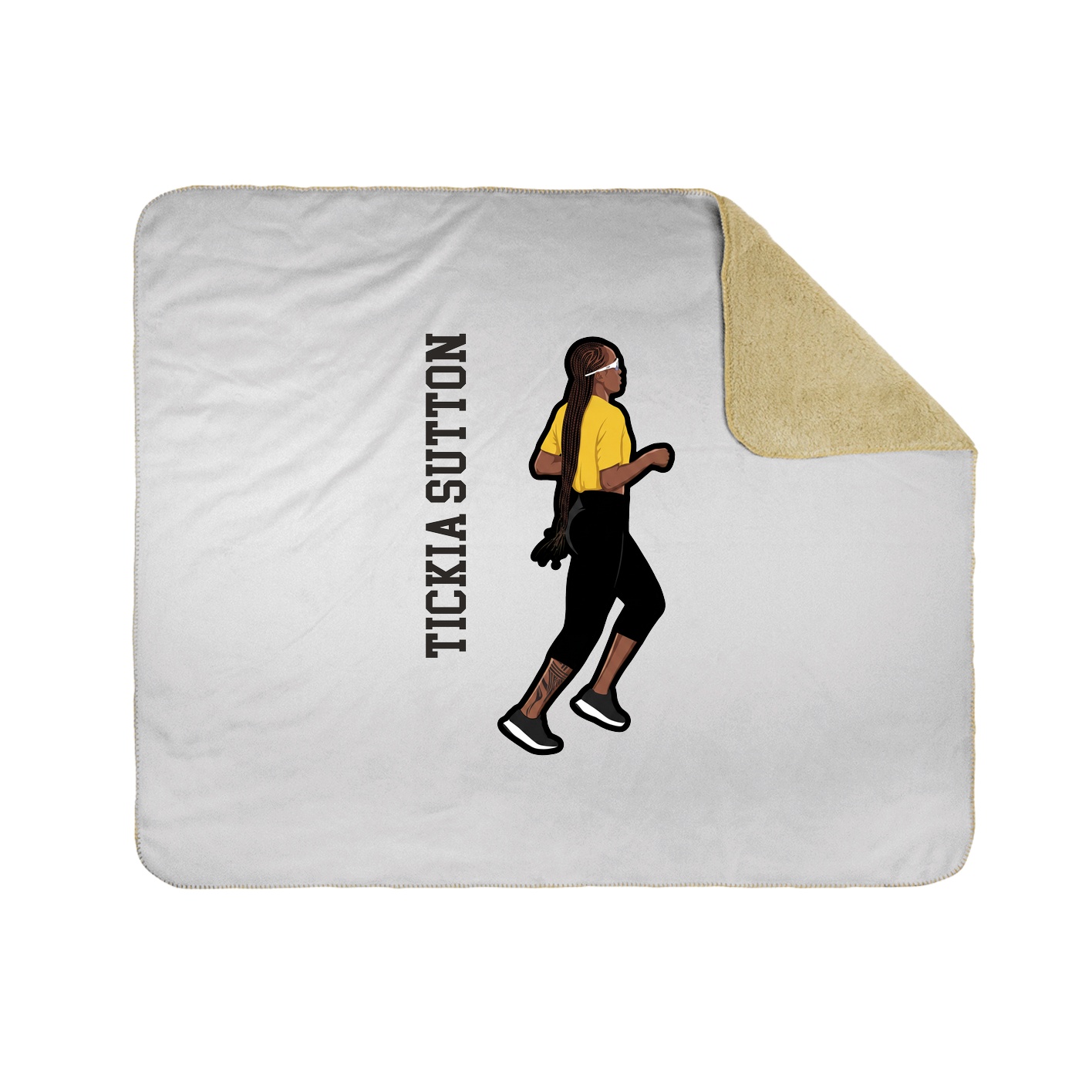 Throw Blanket — Name Vertical in White