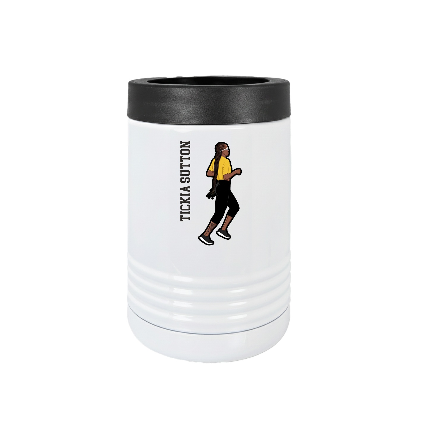 Beverage Holder — Name Vertical in White