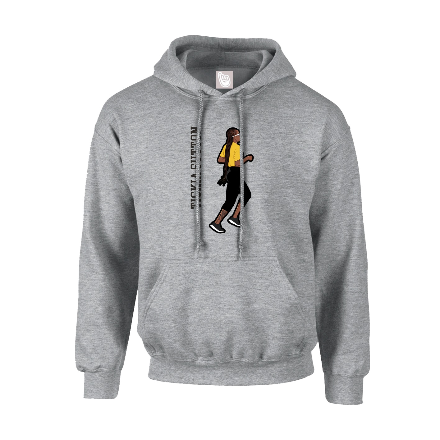 Youth Hoodie — Name Vertical in Grey