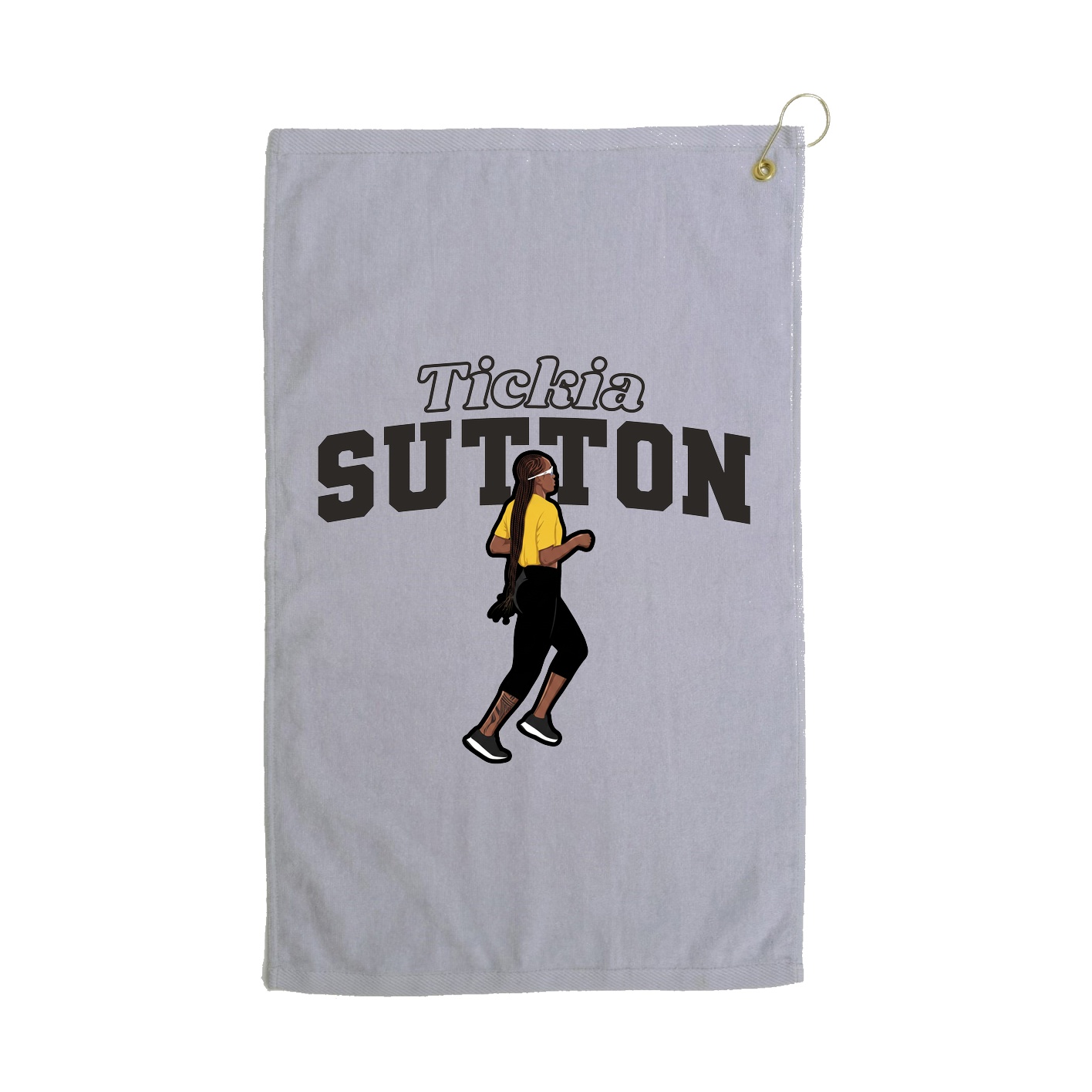 Golf Towel — Name Arch in Grey
