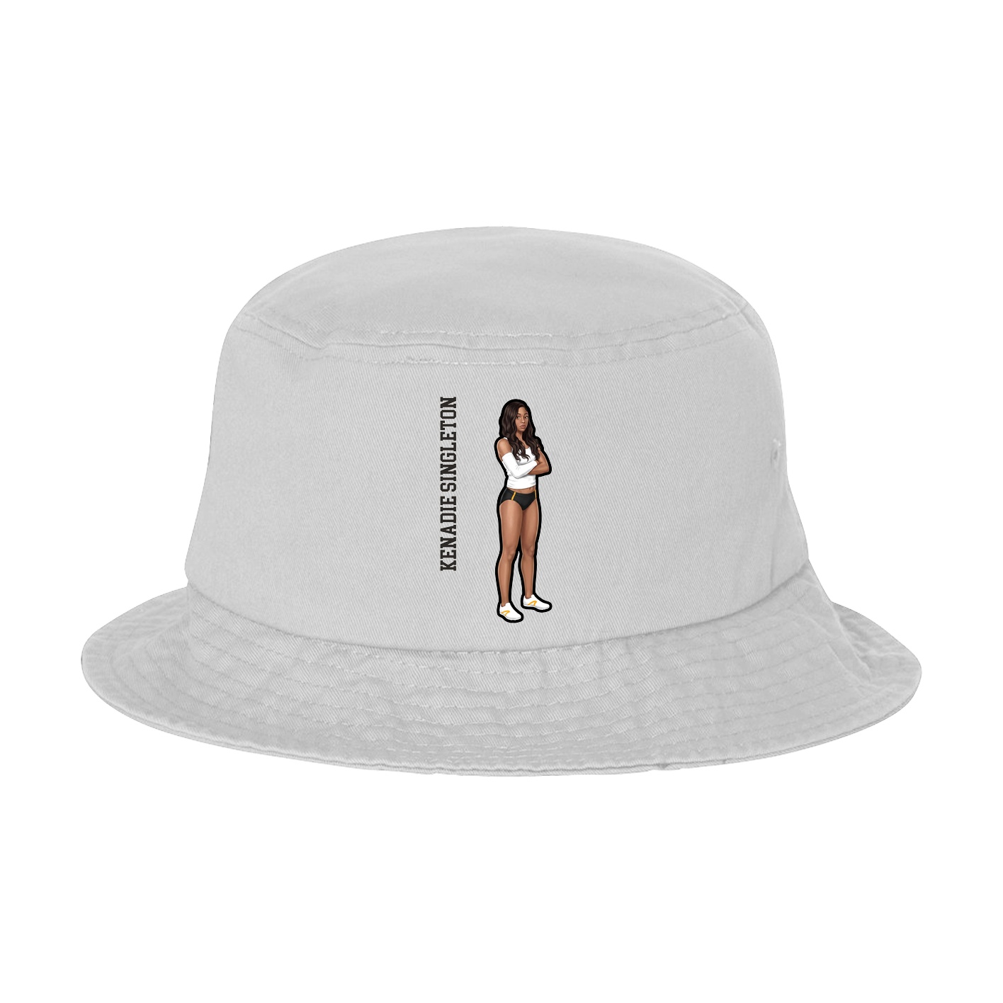 Bucket Cap — Name Vertical in White