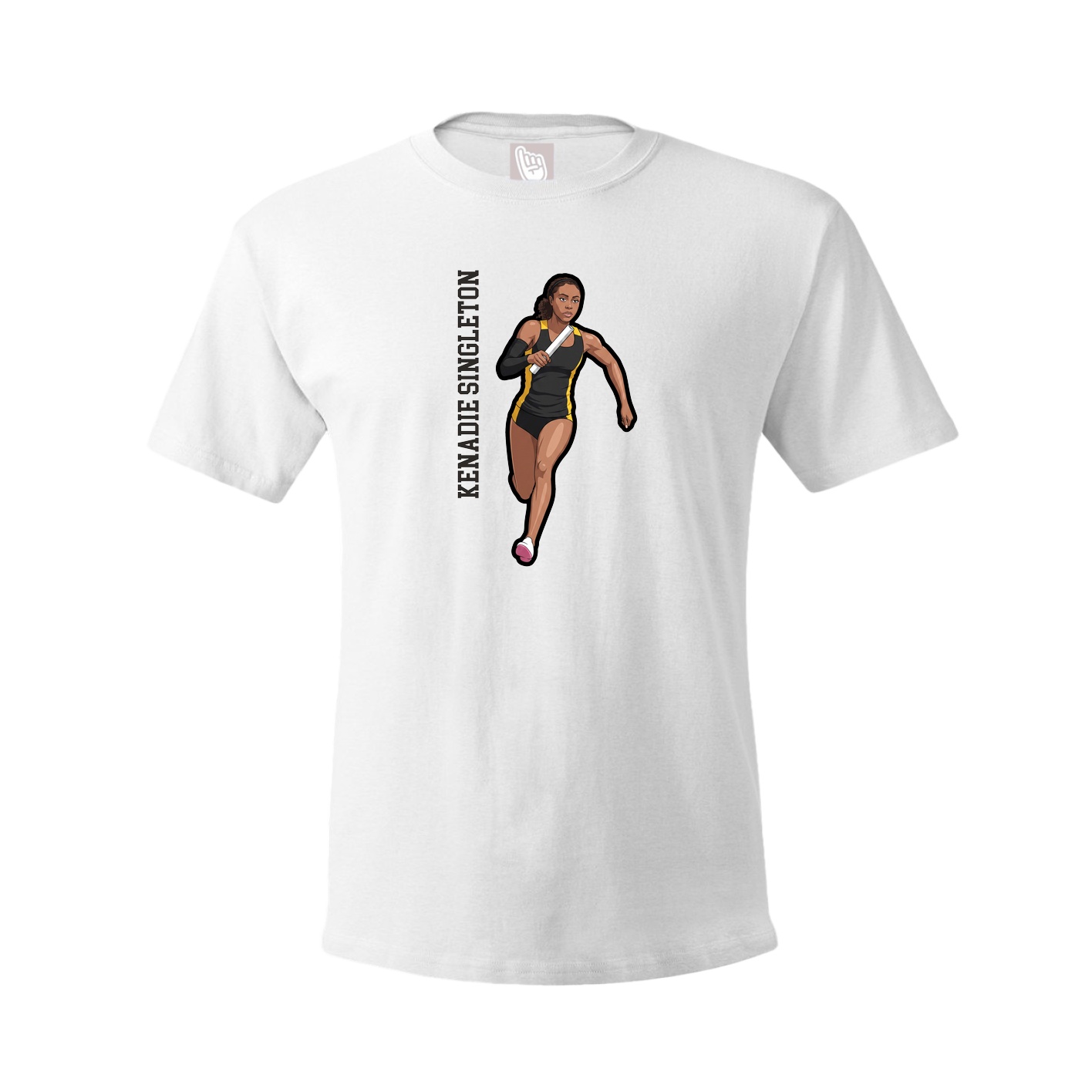 Youth Tee — Name Vertical in White