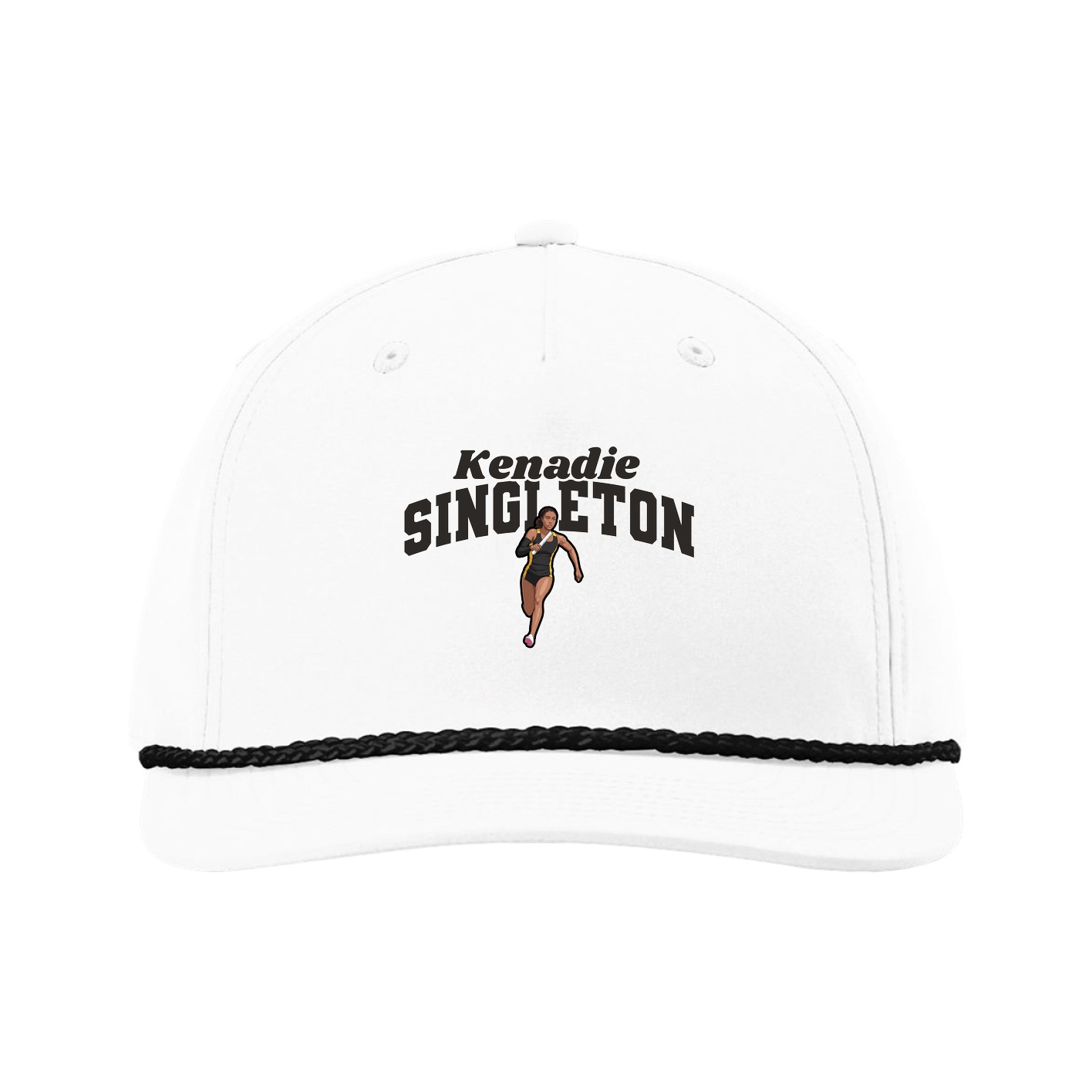 Five-Panel Classic Rope Cap — Signature Arch in White