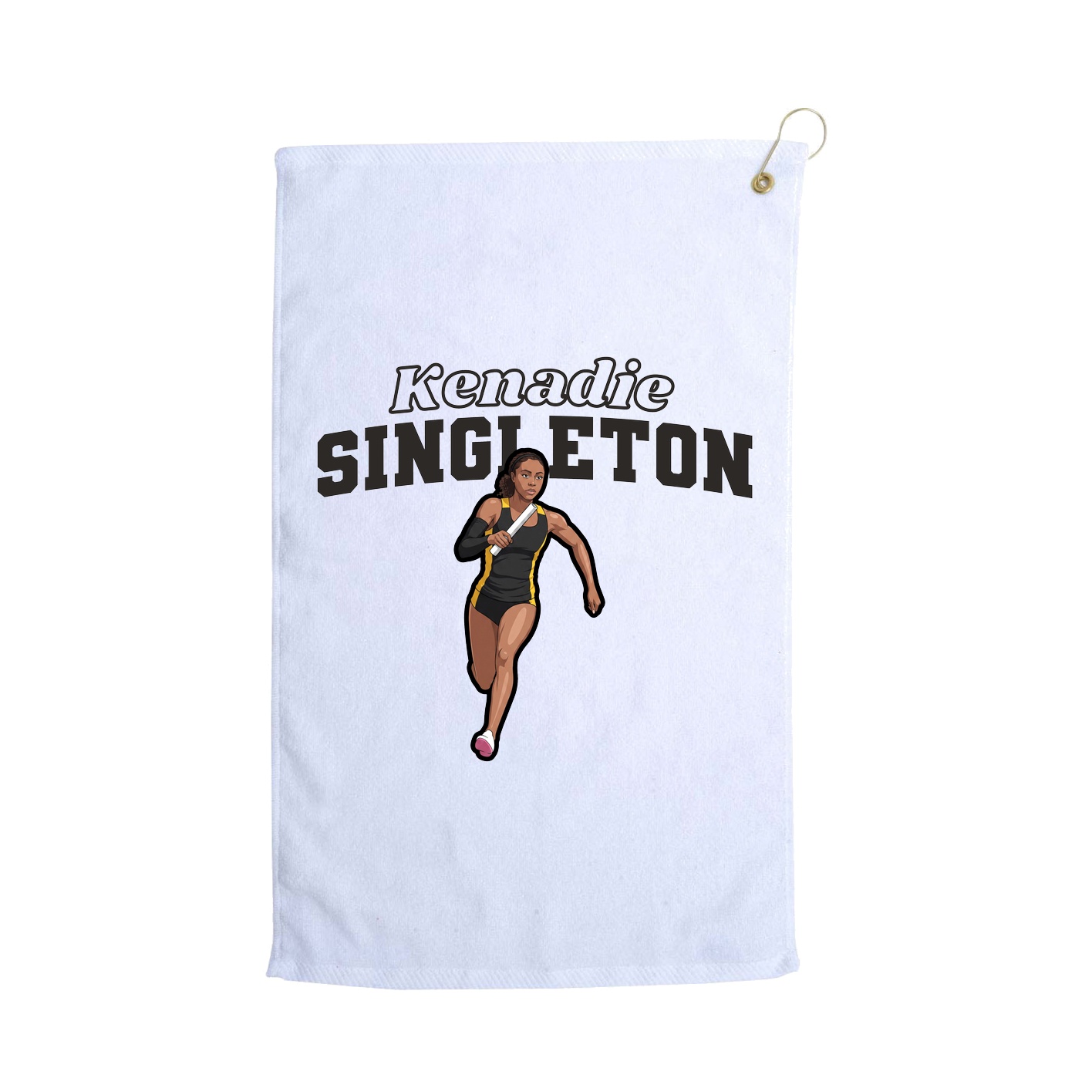 Golf Towel — Name Arch in White