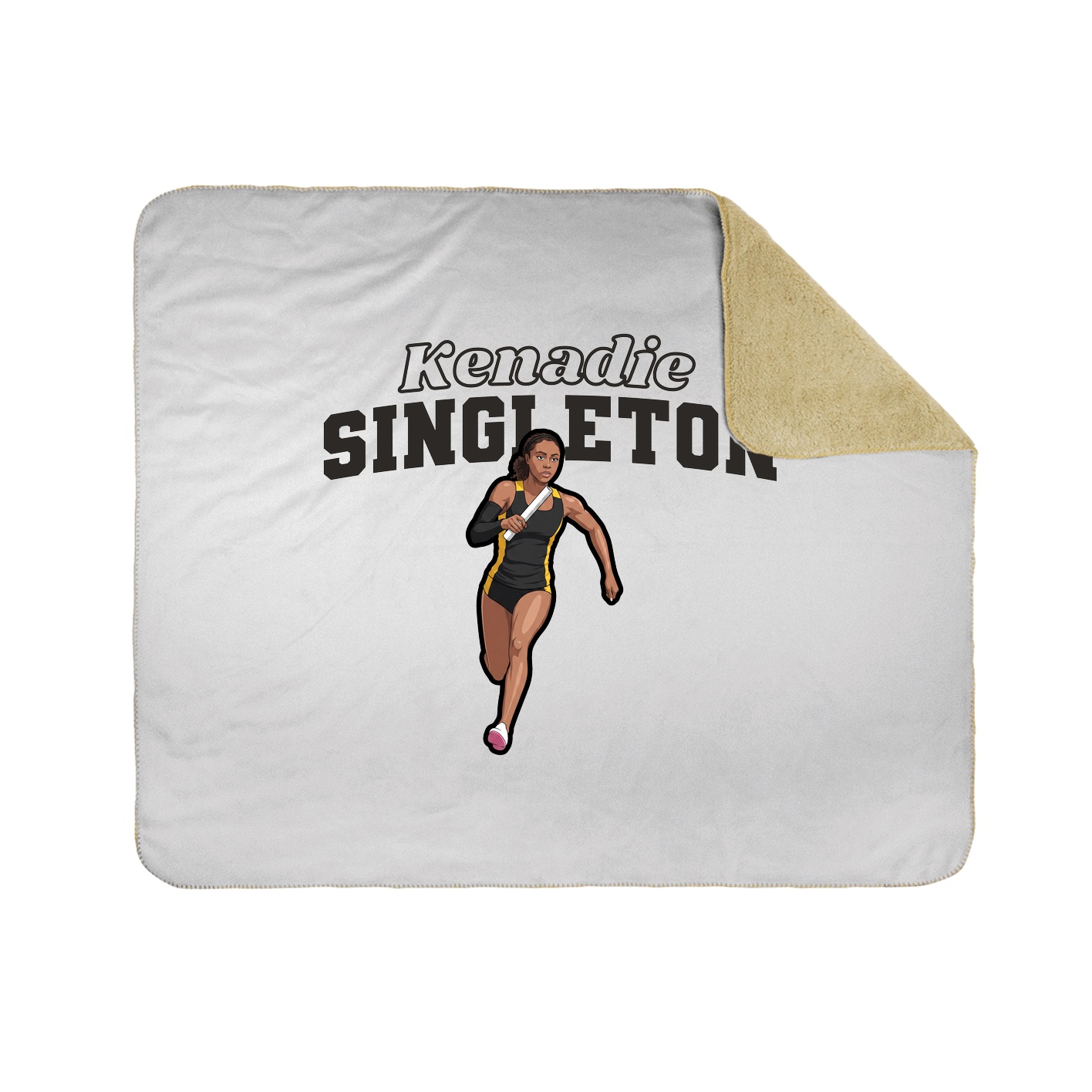 Throw Blanket — Name Arch in White