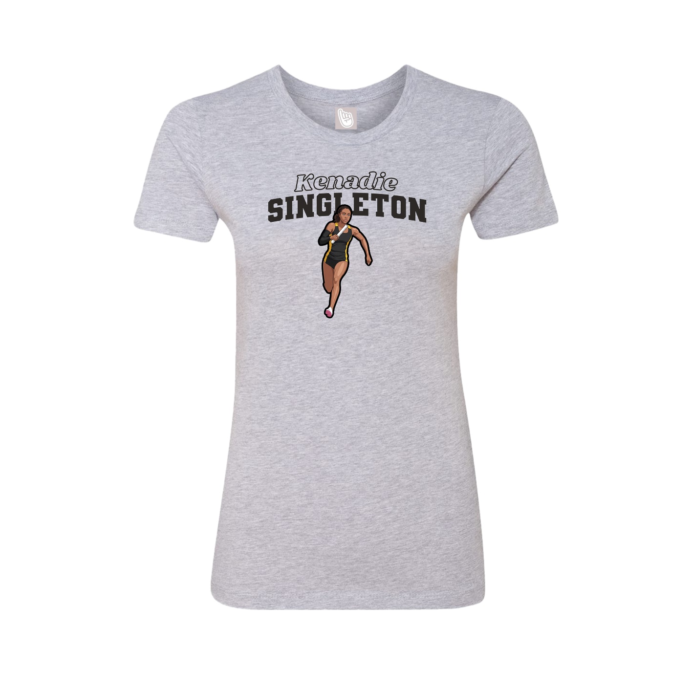 Fitted Women's Tee — Name Arch in Grey