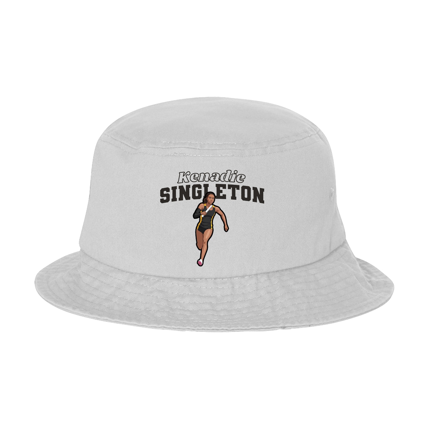 Bucket Cap — Name Arch in White