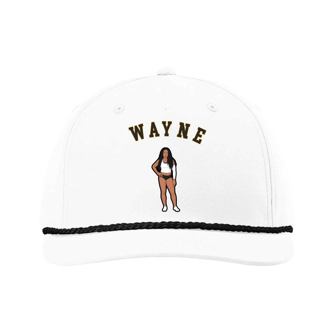 Five-Panel Classic Rope Cap — Shirsey Arch in White