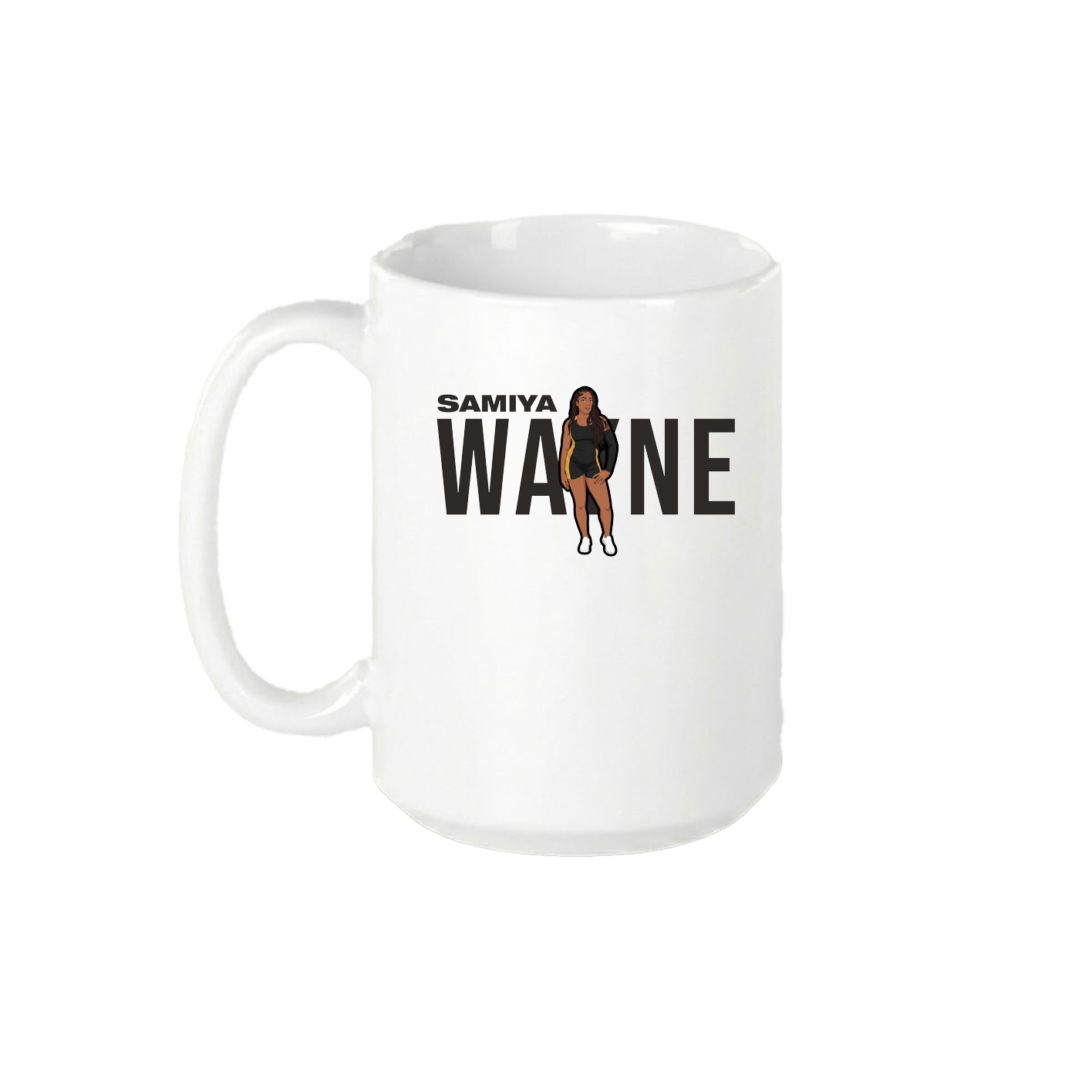 15oz Coffee Mug — Player Name in White
