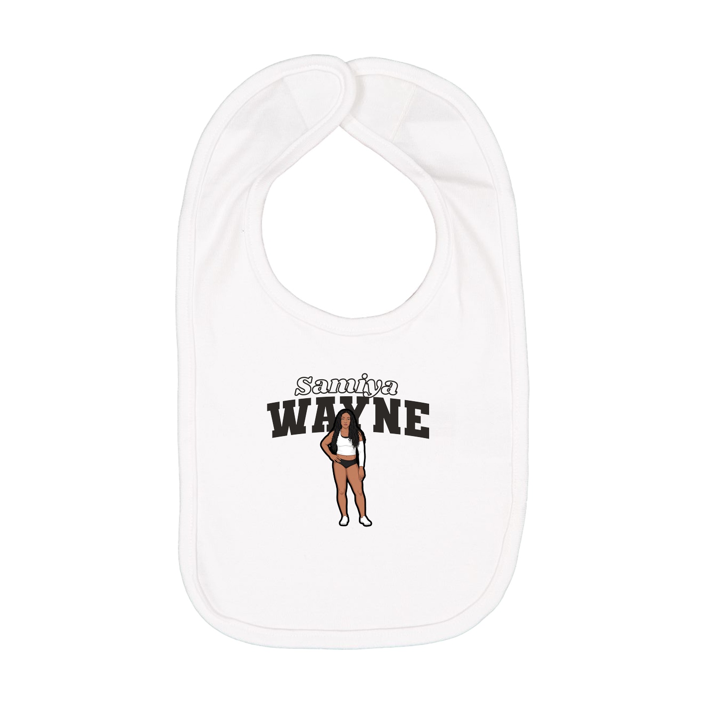 Infant Bib — Name Arch in White