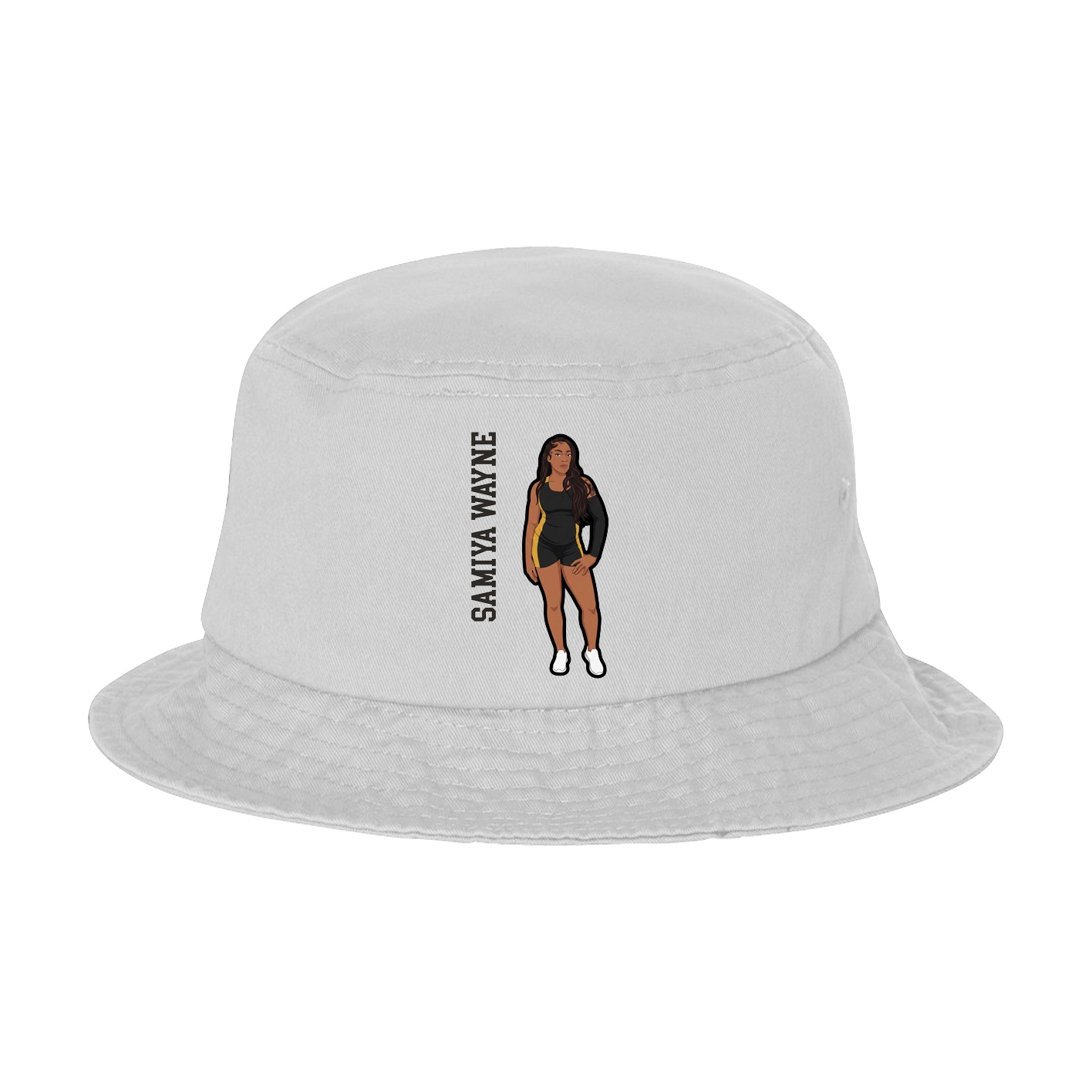Bucket Cap — Name Vertical in White