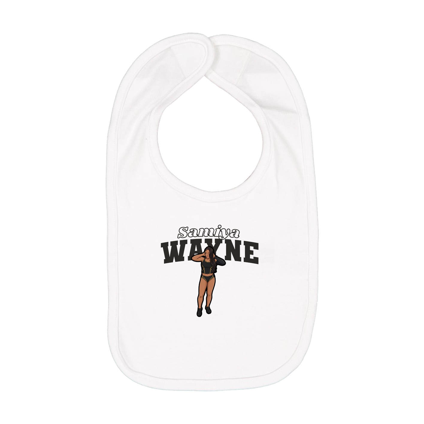 Infant Bib — Name Arch in White