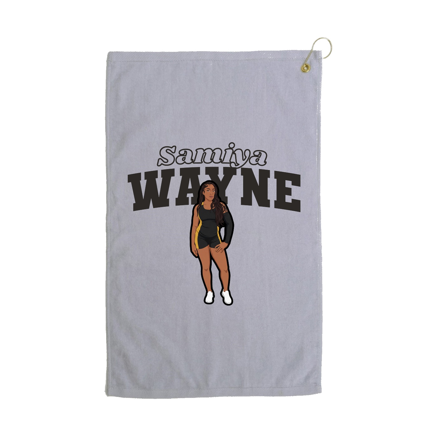 Golf Towel — Name Arch in Grey